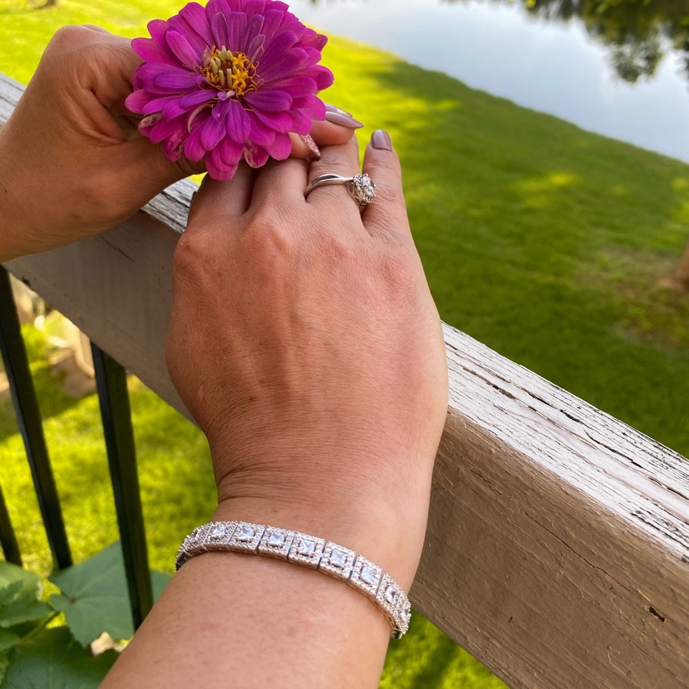 Zircon Baguette Bracelet in Sterling Silver 925